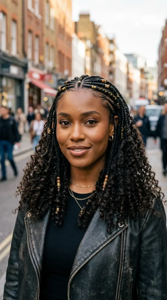 Fulani Braids with Curly Ends