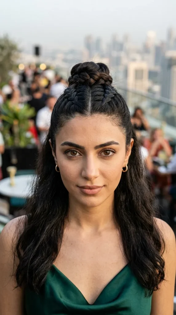 Half-Up Braided Bun