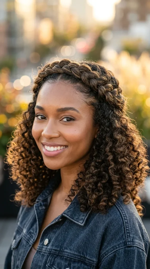 Halo Braid with Natural Curls