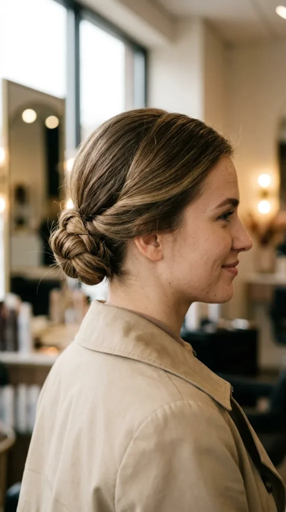Knotted Low Bun for Daily Wear