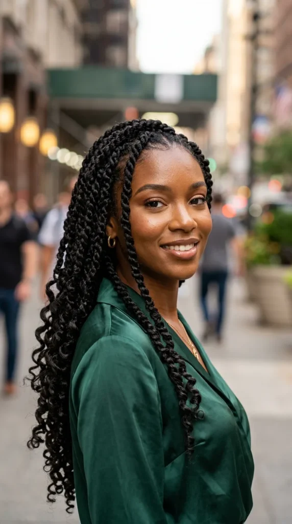 Long Passion Twists with Glam Curls