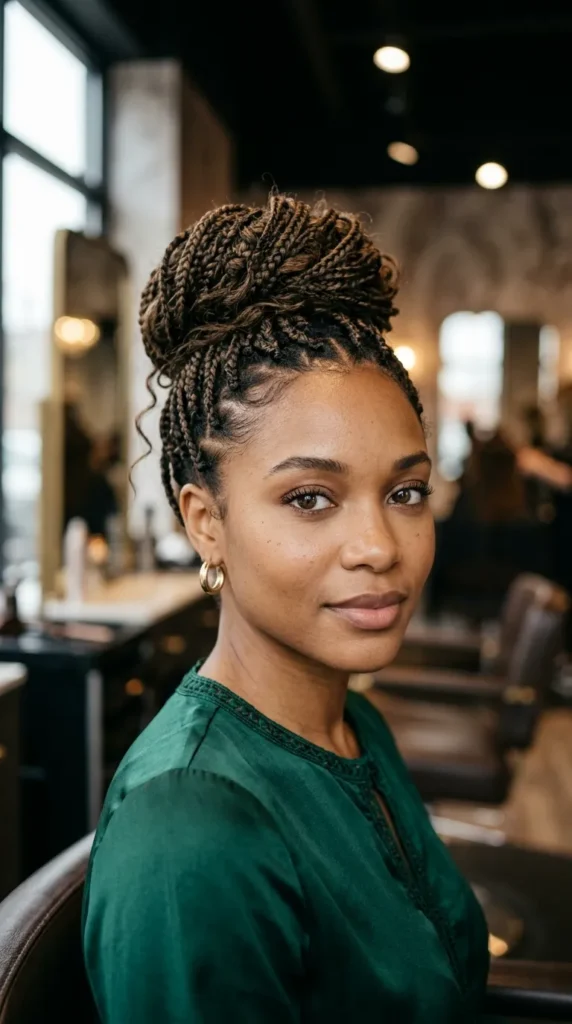 Loose Boho Braided Bun Style