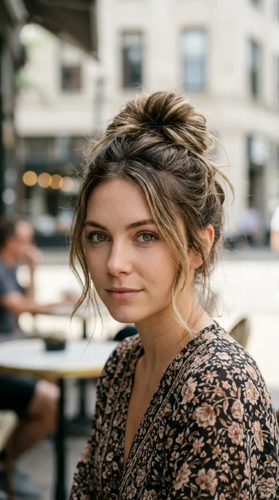 Messy Textured Bun for Everyday Style