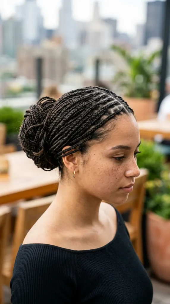 Micro Braids Updo Style