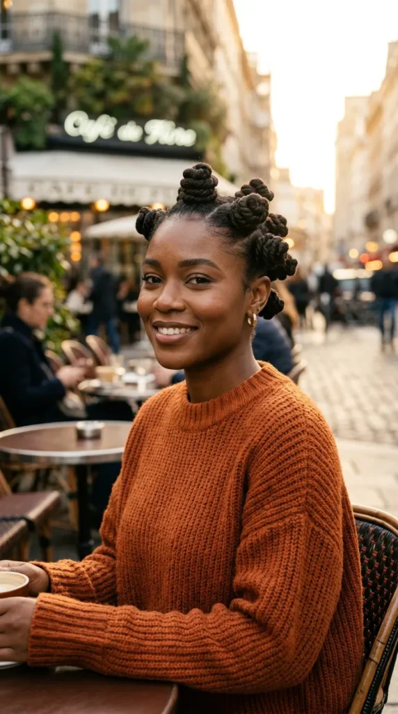 Modern Bantu Knots Updo