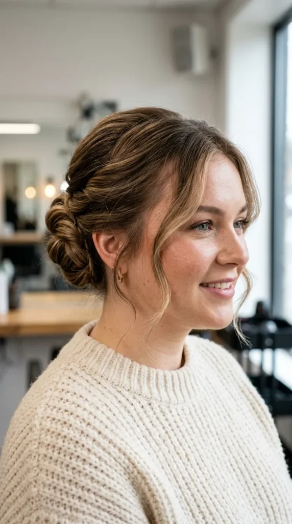 Romantic Side Bun with Tendrils
