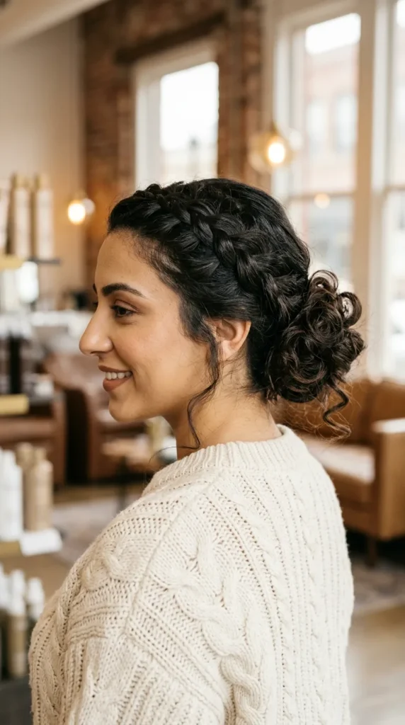 Side Braid into a Messy Bun