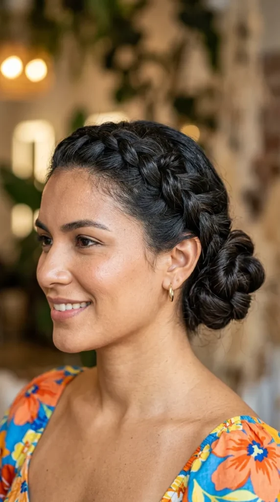 Side Braid with Twisted Bun