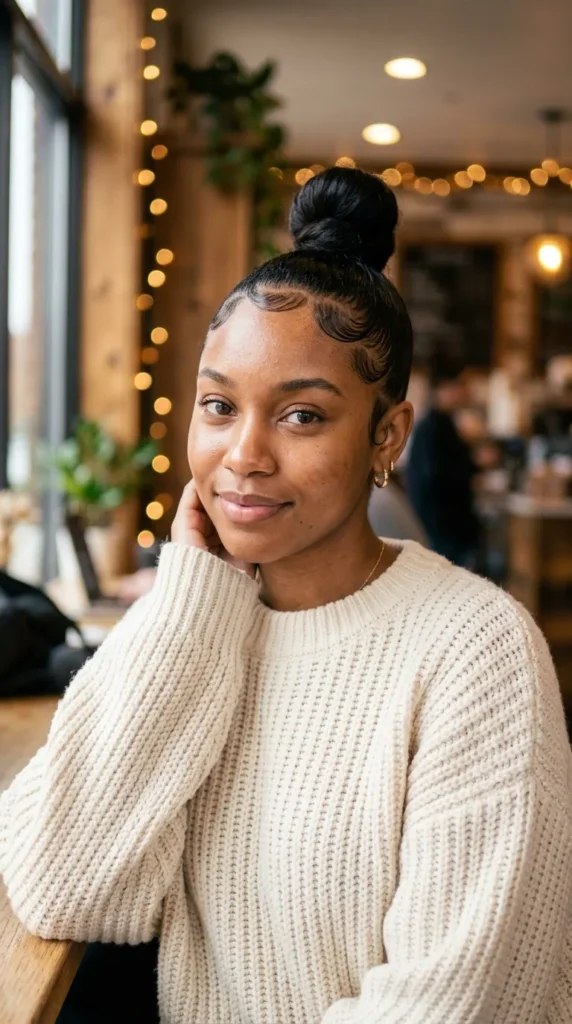 Sleek High Bun with Laid Edges