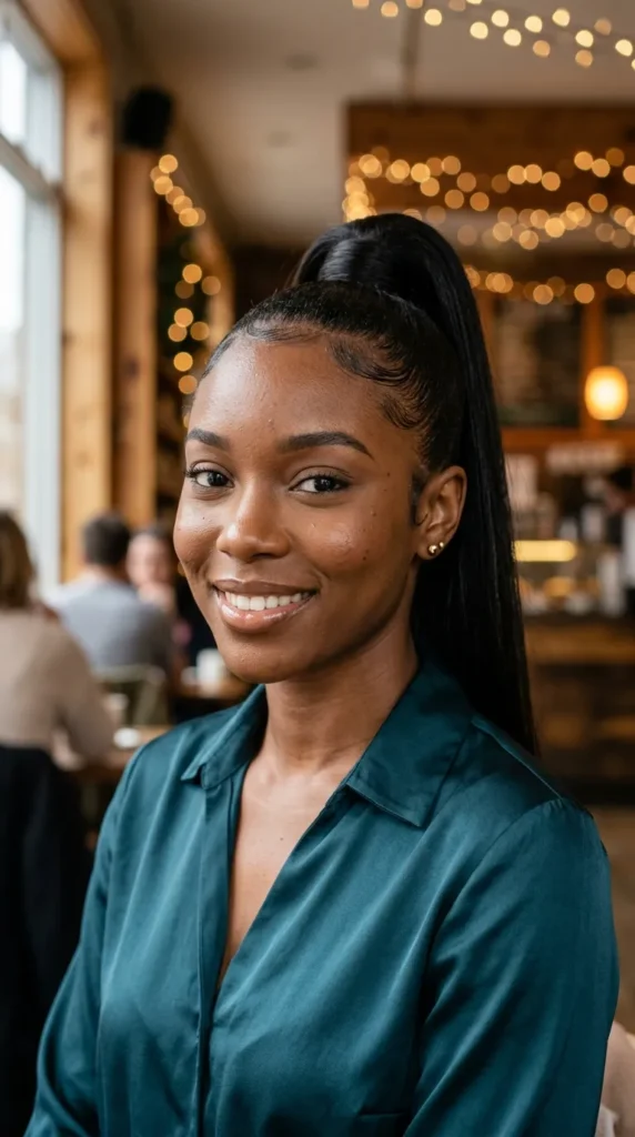 Sleek High Ponytail with Laid Edges