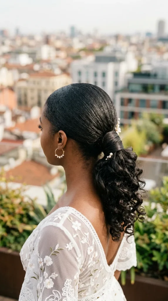 Sleek Low Bridal Ponytail