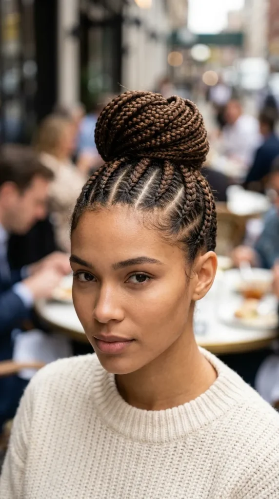 Stitch Braids Wrapped Bun