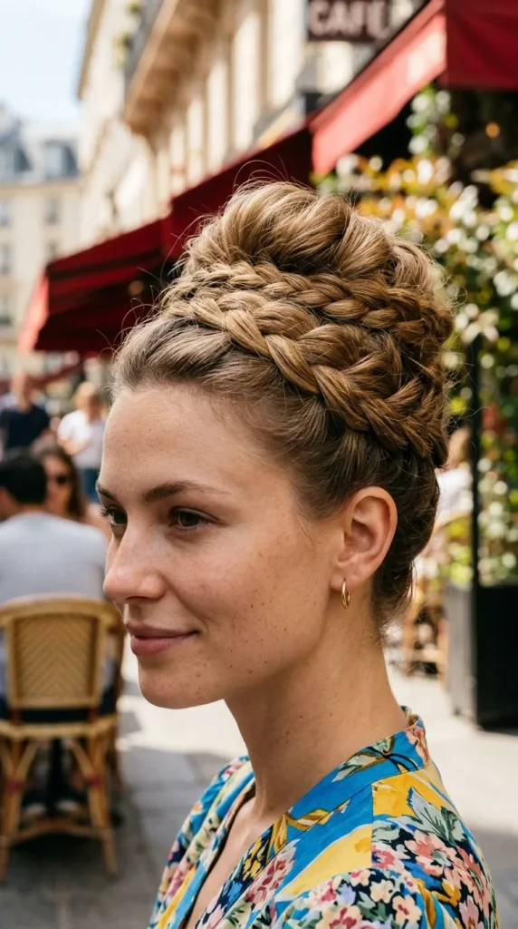 Textured Braided Bun with Volume