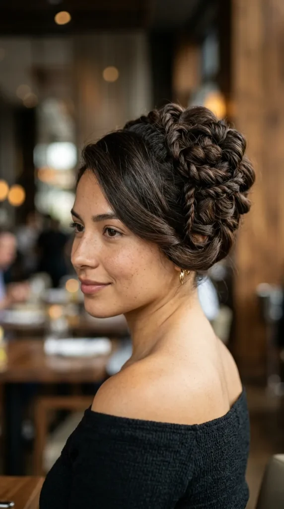 Twisted Flower Bun Hairstyle