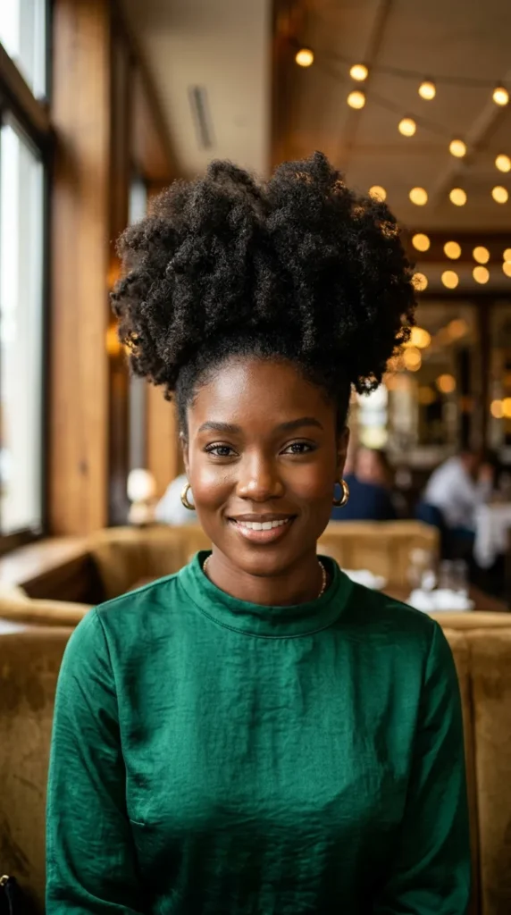 Voluminous Natural Puff Updo