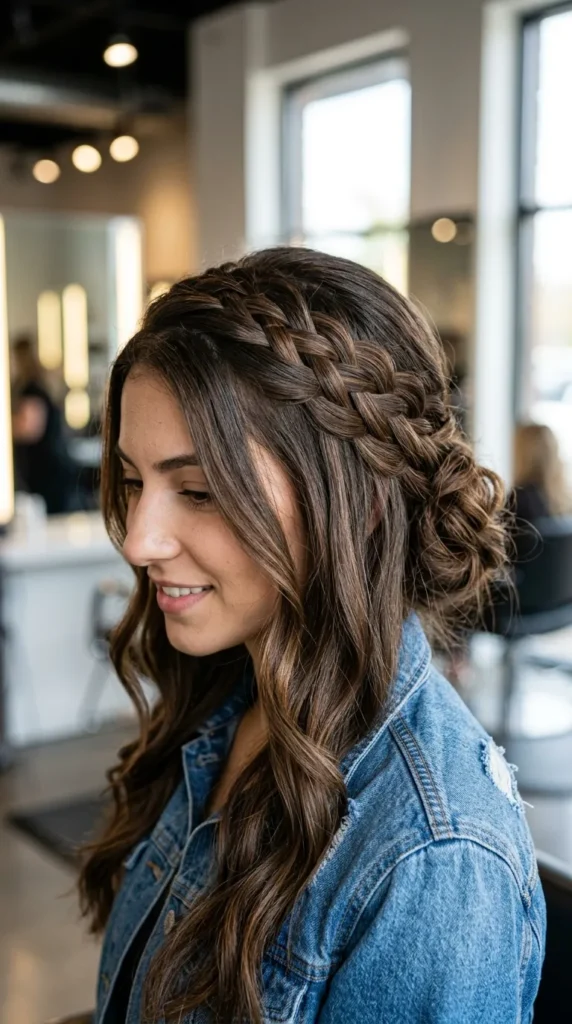Waterfall Braid Updo Style