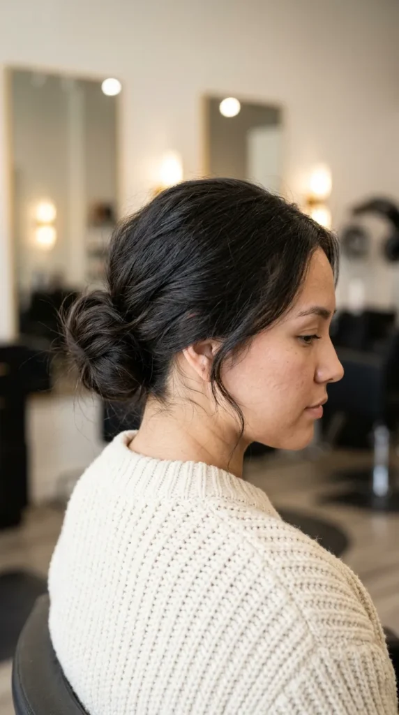Wispy Low Bun with Soft Texture