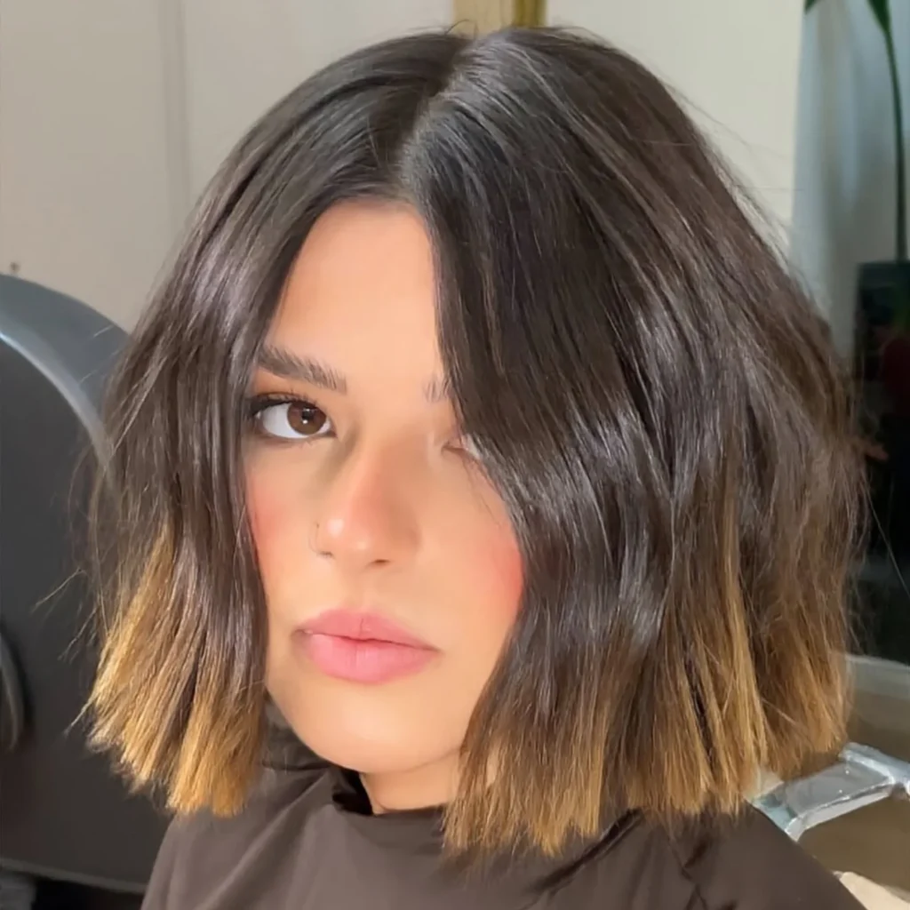 Blunt Ombre Bob with Center Part