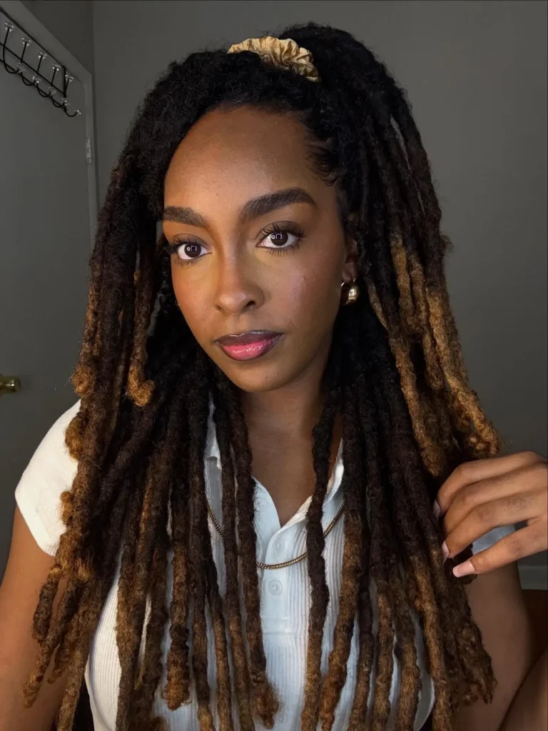 Highlighted Locs with Half-Up Styling