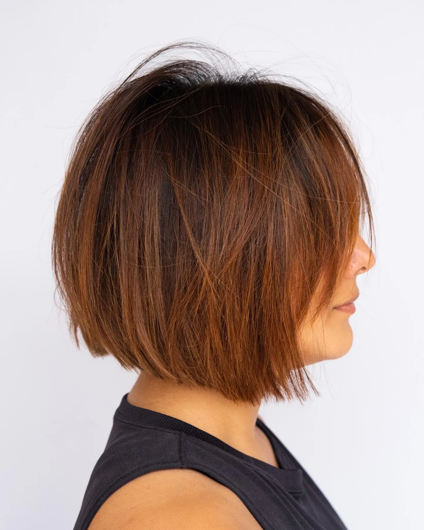 Textured Auburn Choppy Bob