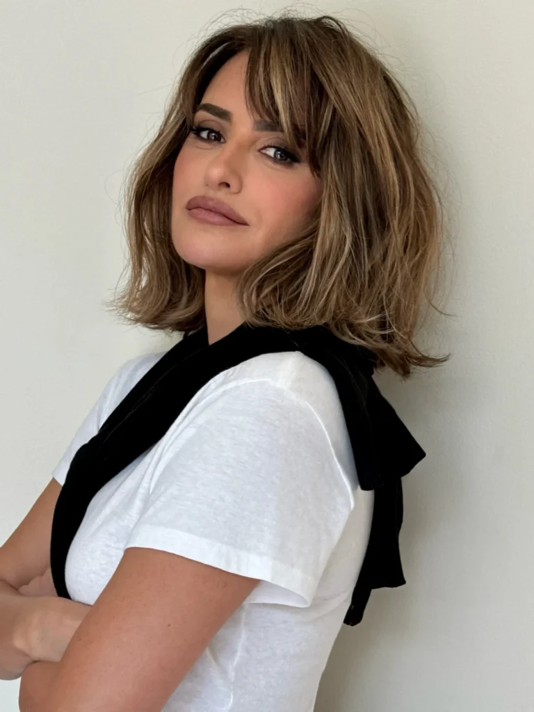 Textured Bob with Side-Swept Bangs