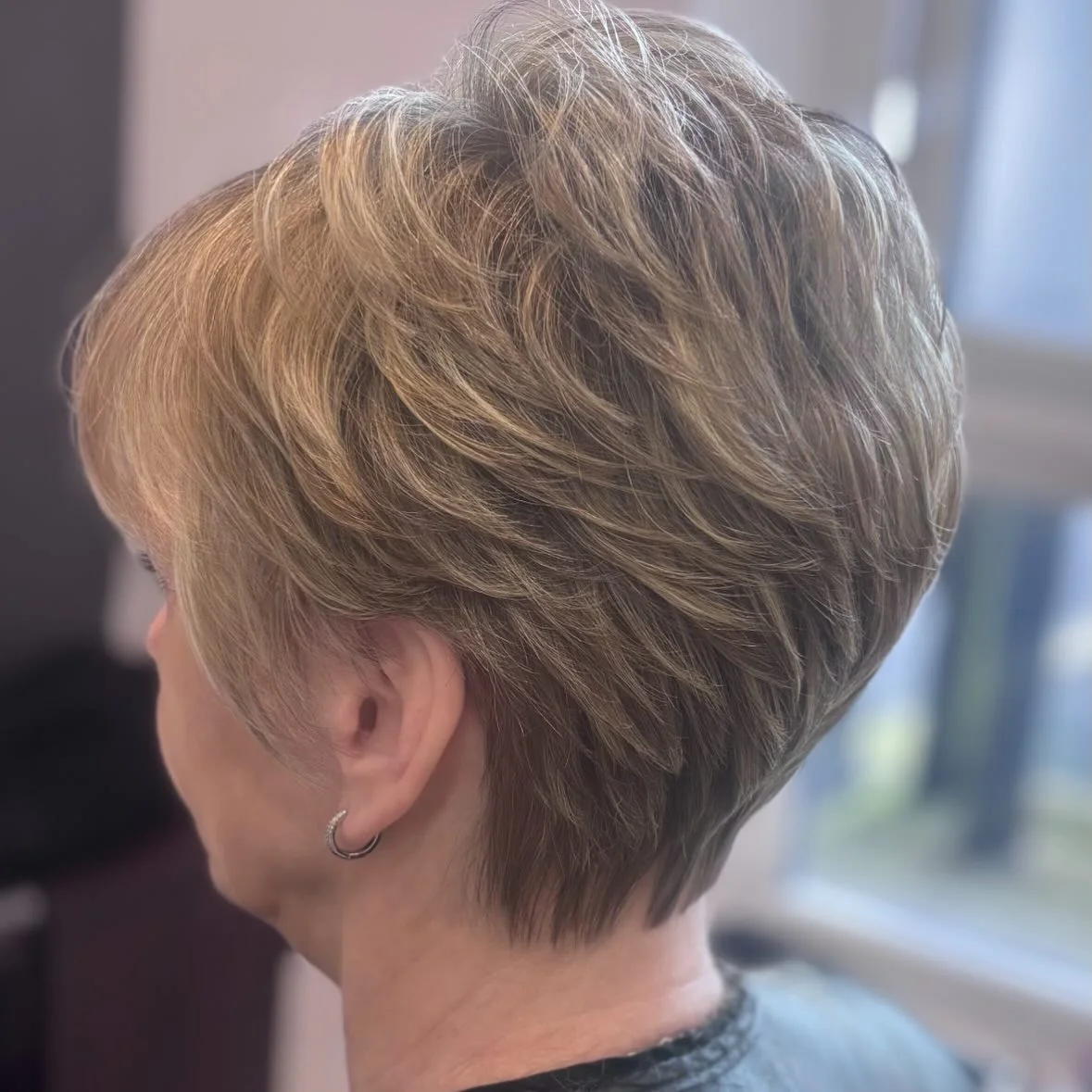 The Feathered Honey Blonde Pixie