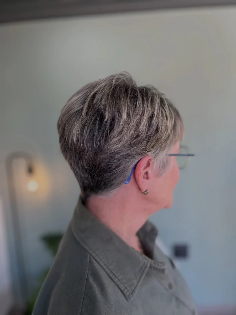 The Tapered Salt and Pepper Pixie