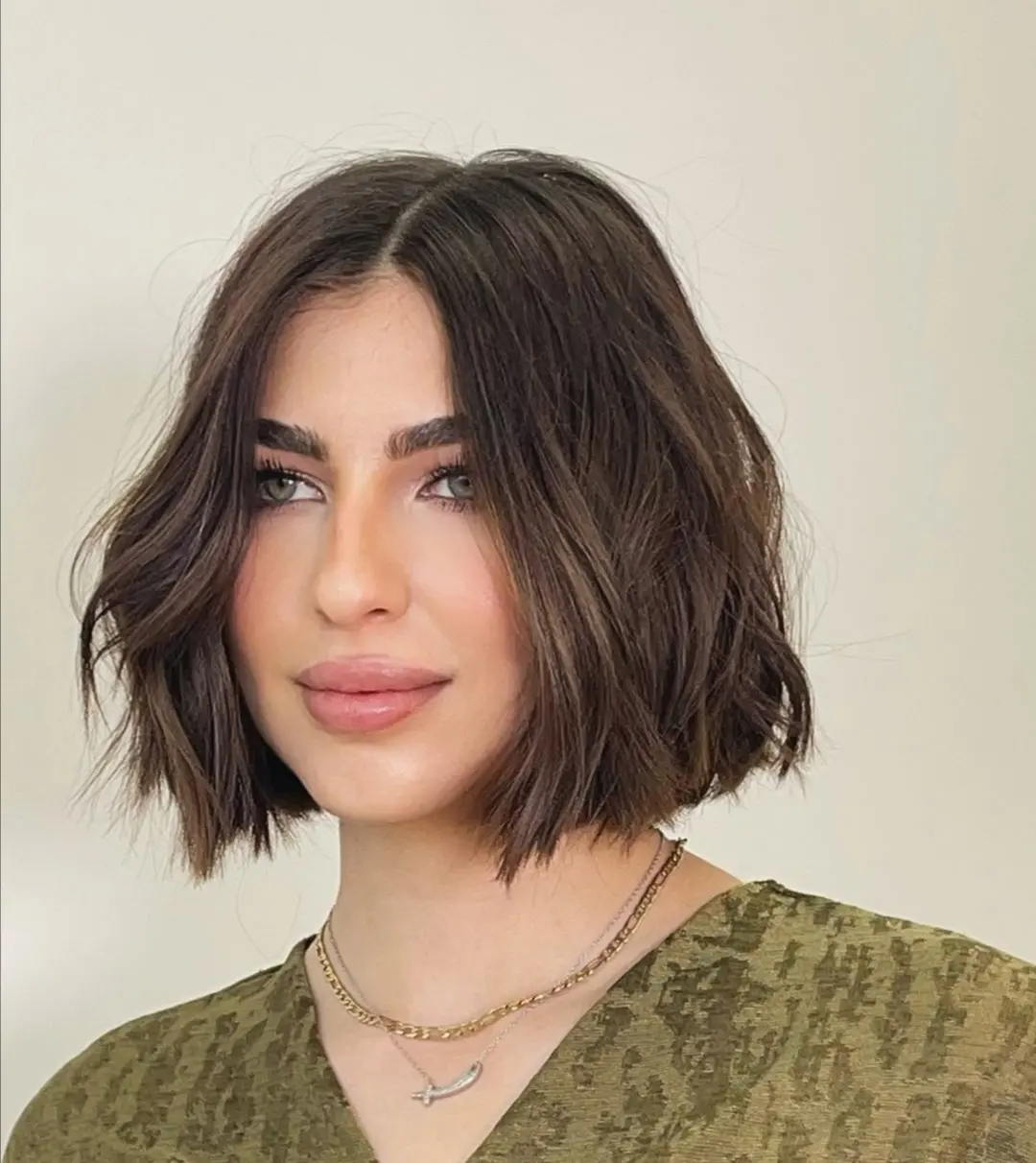 The Textured Blunt Cut with Center Part